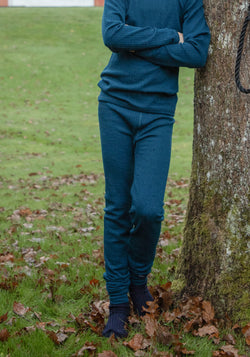 Colanți lână merinos - Basic Dark Turquoise