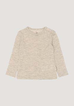 Bluză din lână merinos - Melange White