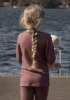 Bluză din lână merinos și bambus - Goose Dark Rose
