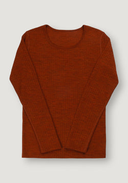 Bluză femei din lână merinos - Basic Russet XS