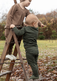 Bluză lână merinos - Single Wool Melange Warm Brown