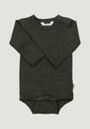 Body lână merinos - Single Wool Melange Moss Green