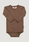 Body lână merinos - Single Wool Melange Warm Brown
