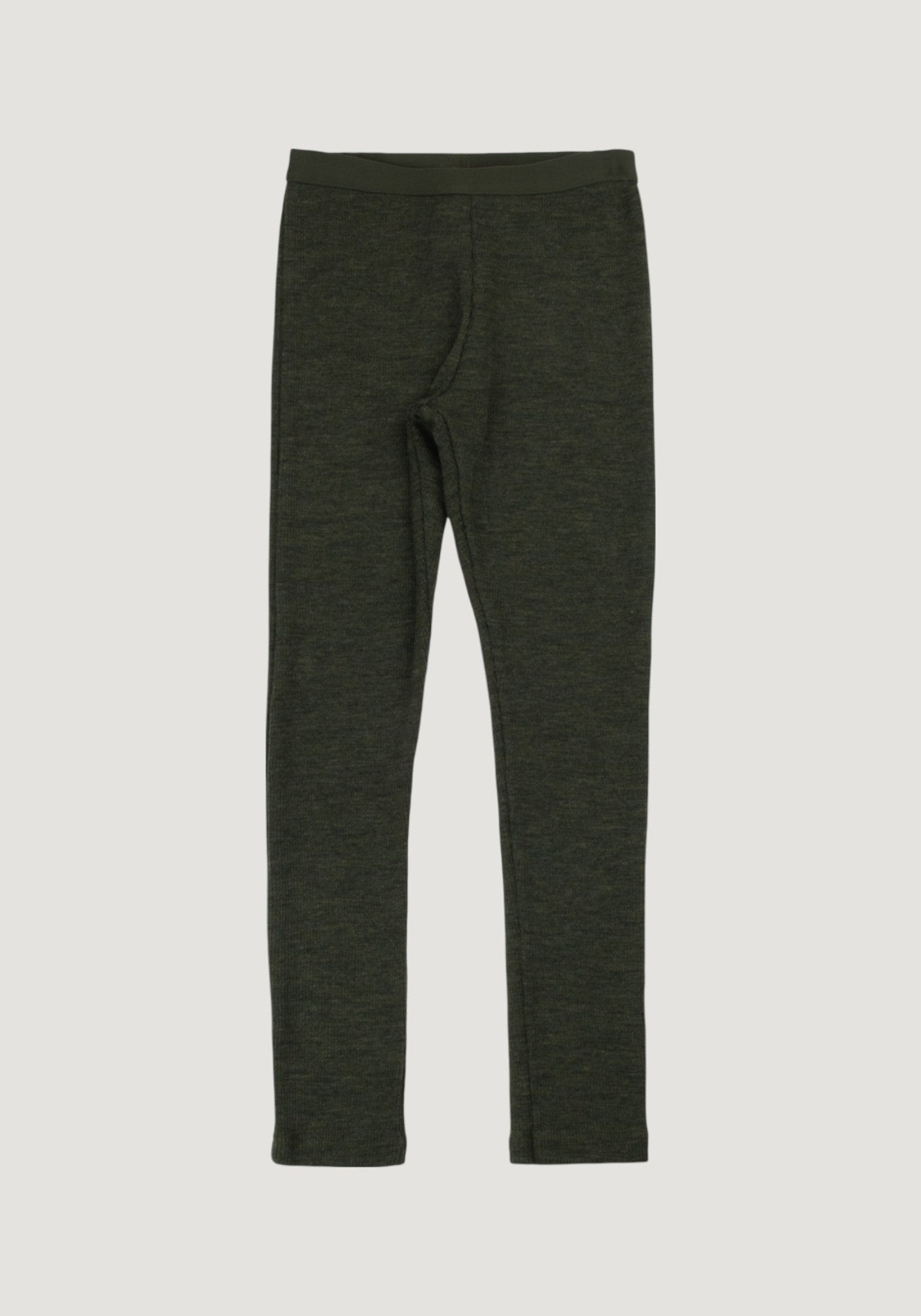 Colanți brushed din lână merinos - Rib Moss Green