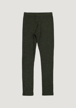 Colanți brushed din lână merinos - Rib Moss Green