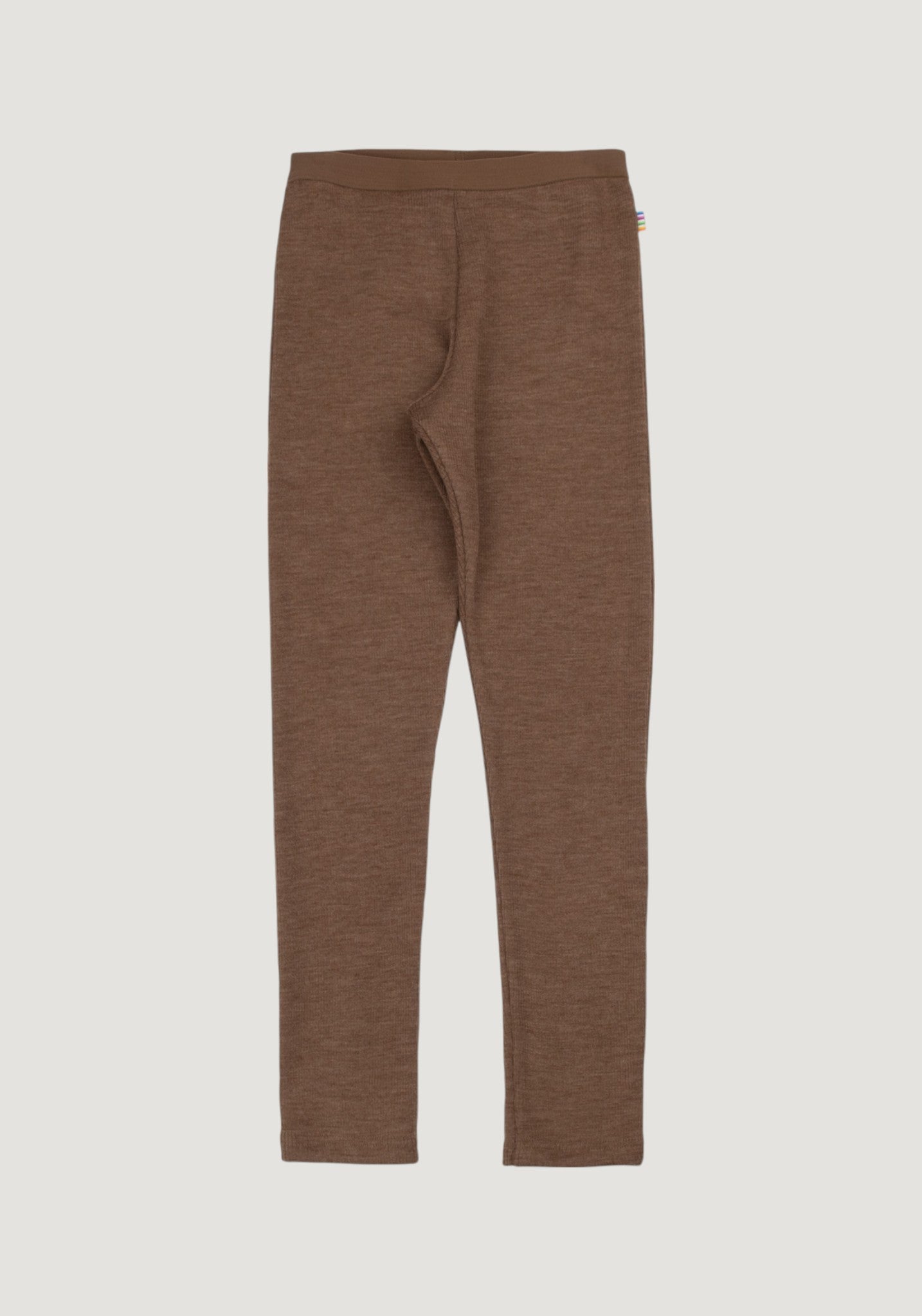 Colanți brushed din lână merinos - Rib Warm Brown