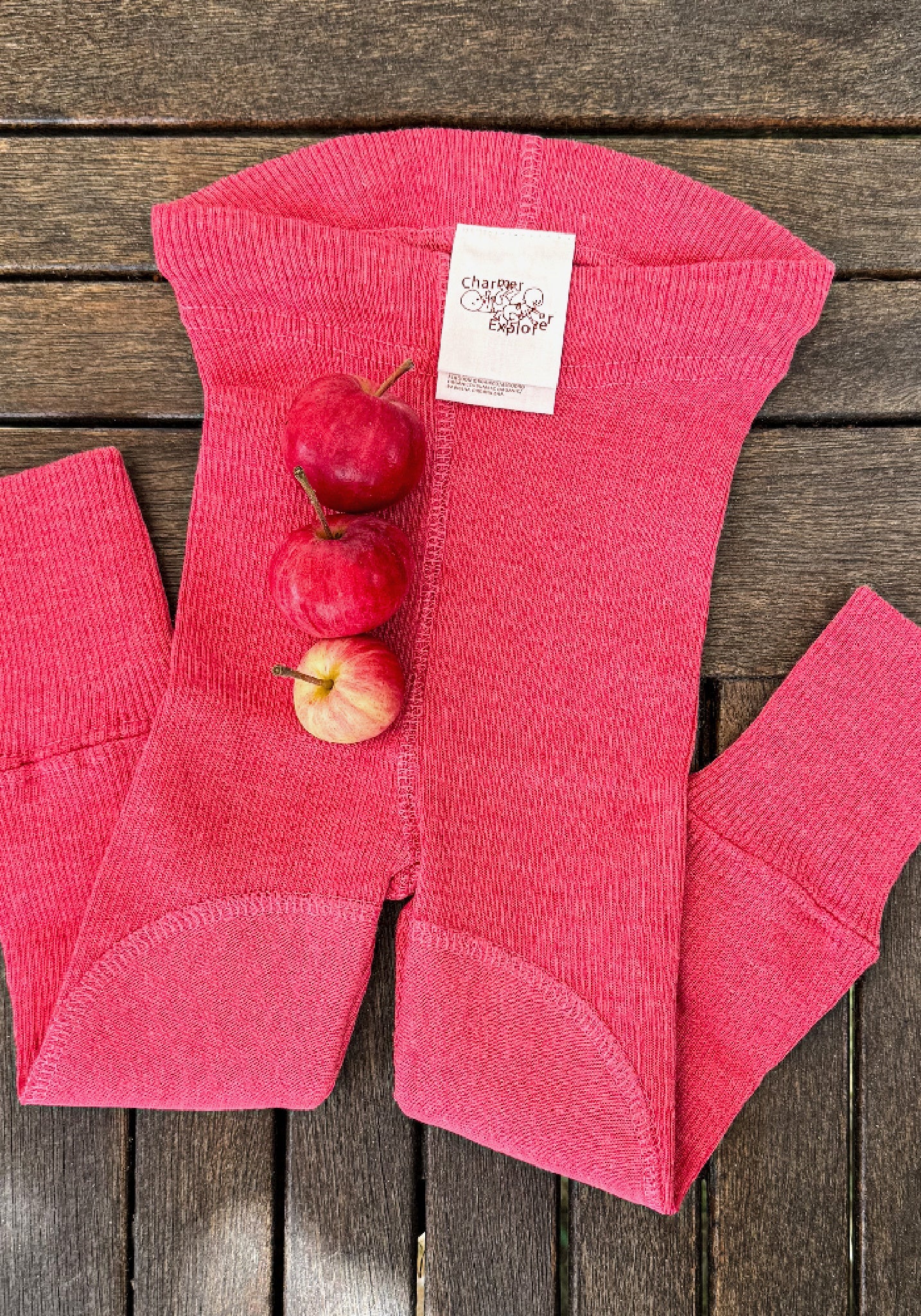 Colanți din lână merinos cu protecții genunchi - Pop Pink ManyMonths HipHip.ro