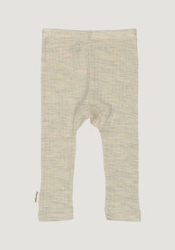 Colanți din lână merinos - Melange White