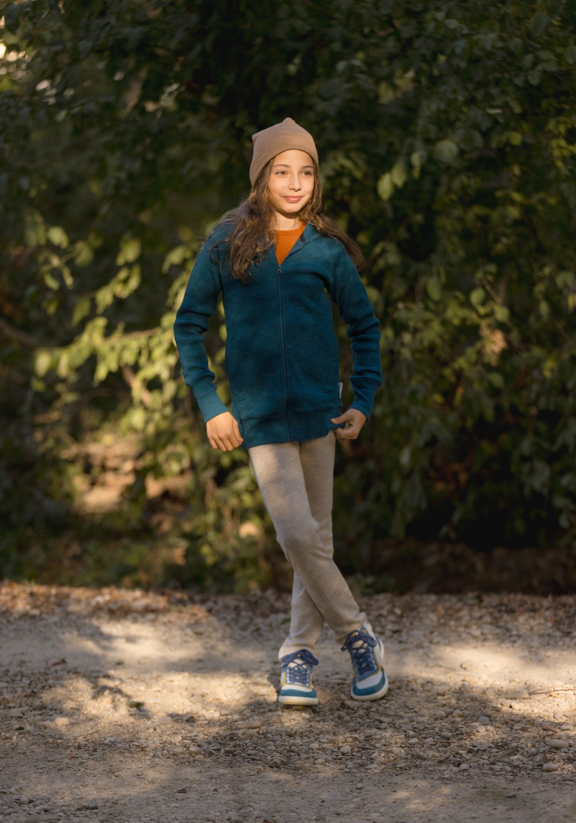 Colanți din lână merinos - Melange White