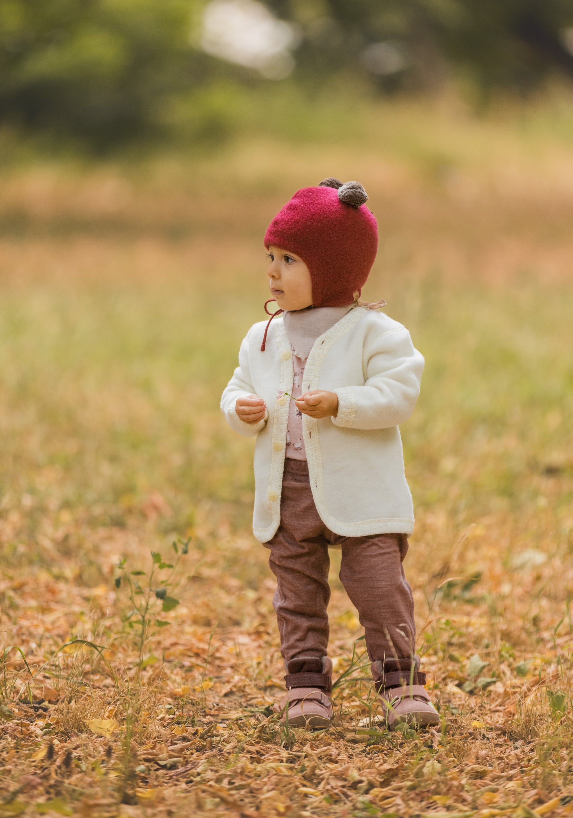 Colanți din lână merinos și bambus - Goose Dark Rose