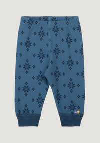 Colanți din lână merinos și bumbac - Ice Crystal Blue