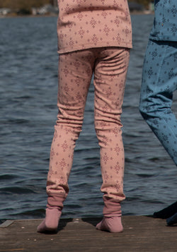 Colanți din lână merinos și bumbac - Ice Crystal Rose