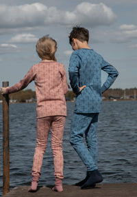 Colanți din lână merinos și bumbac - Ice Crystal Rose