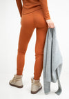 Colanți femei seamless din lână merinos - Vivid Rust