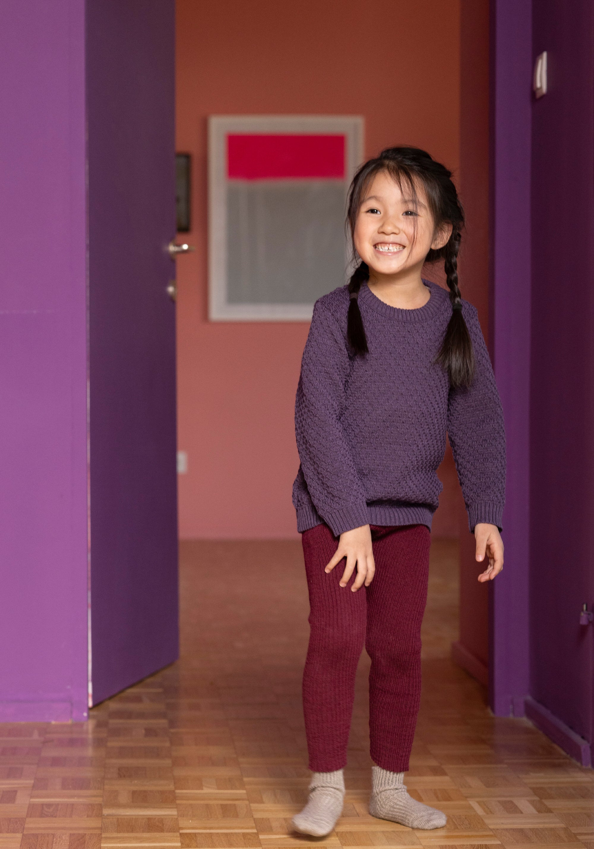 Colanți lână merinos - Cassis