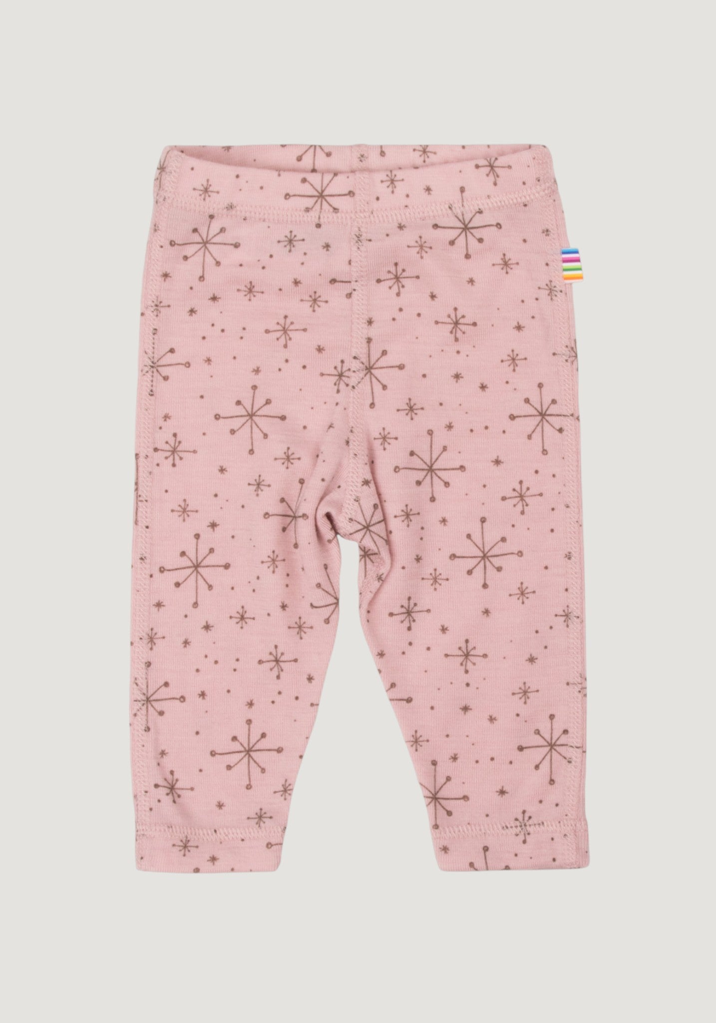 Colanți lână merinos - Handdrawn Snowflake Rosa