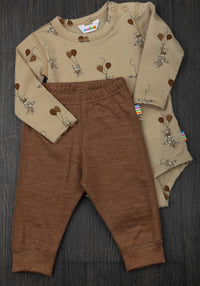 Colanți lână merinos - Single Wool Melange Warm Brown