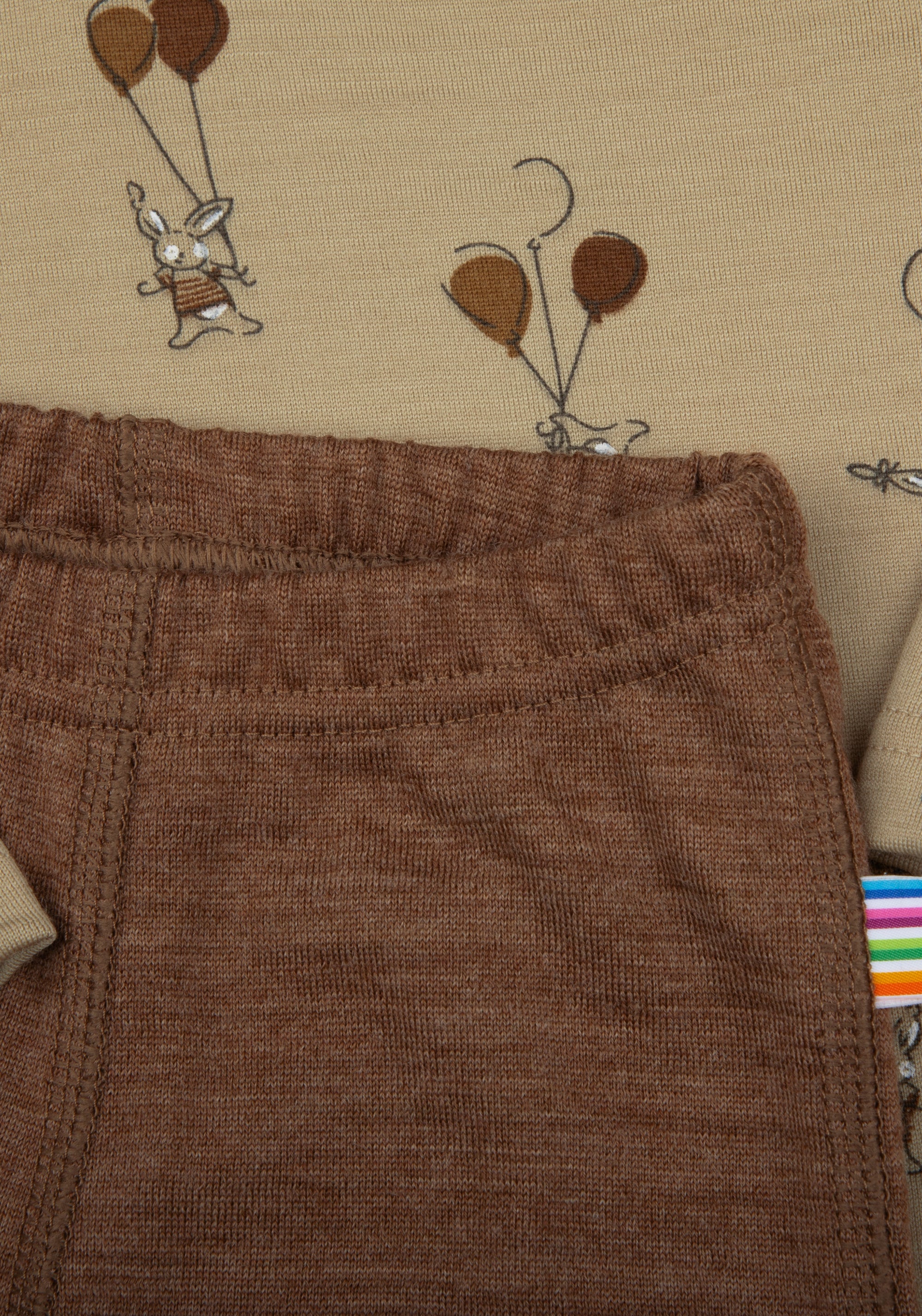 Colanți lână merinos - Single Wool Melange Warm Brown