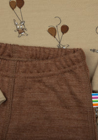 Colanți lână merinos - Single Wool Melange Warm Brown