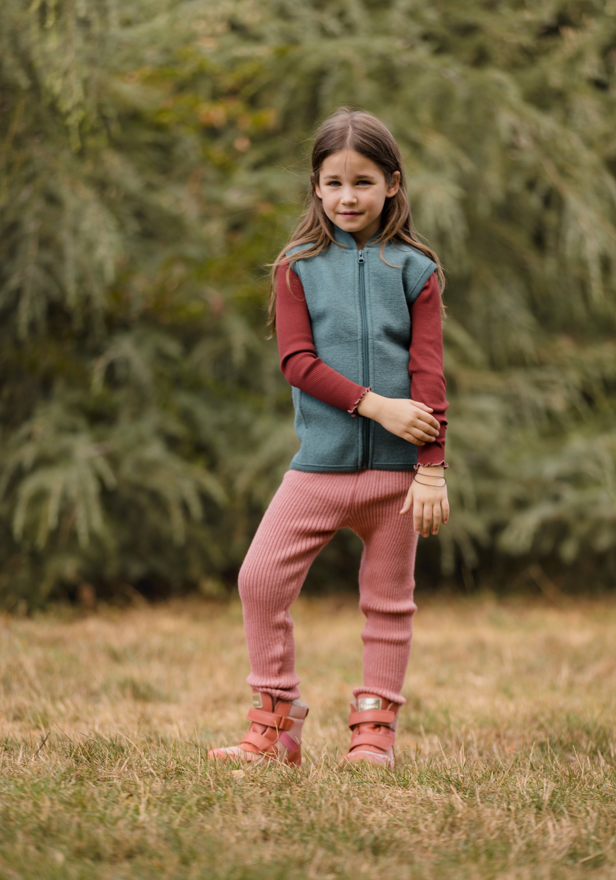 Colanți lână merinos - Soft Pink