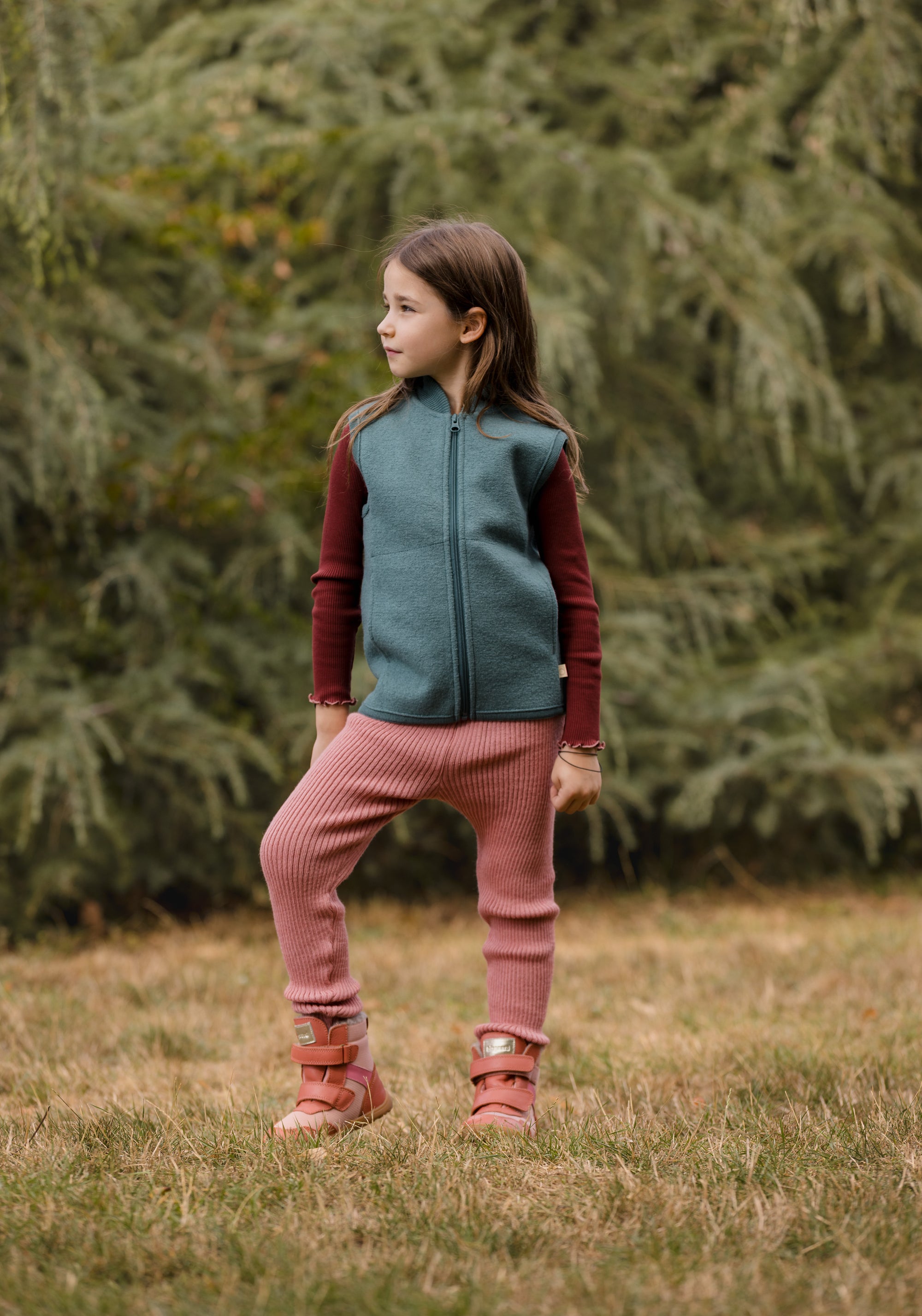 Colanți lână merinos - Soft Pink