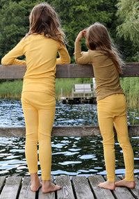 Colanți seamless din lână, mătase și bumbac - Yellow Melange Cosilana HipHip.ro