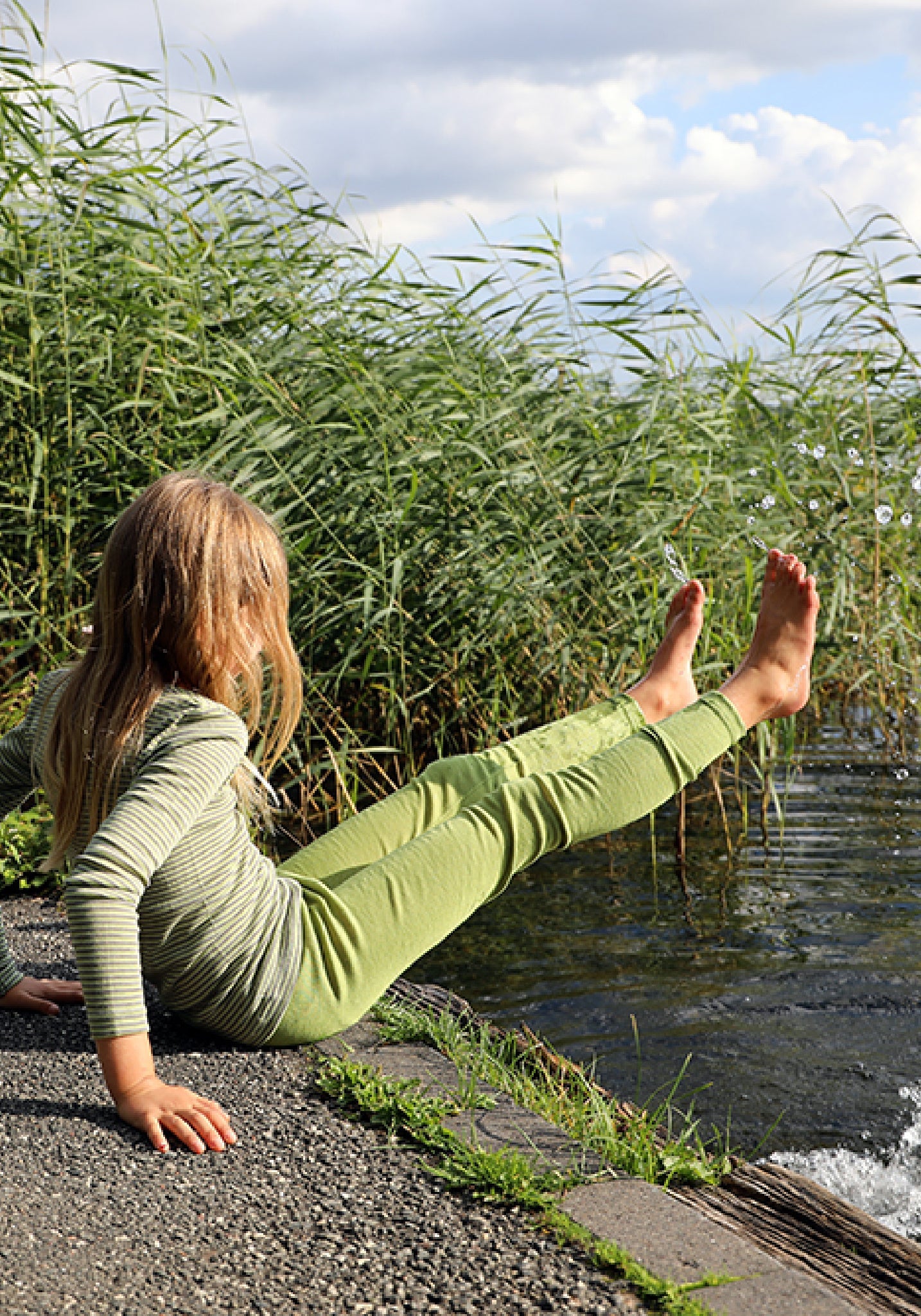 Colanți seamless din lână merinos și mătase - Green Cosilana HipHip.ro