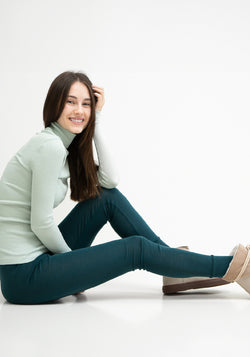 Colanți femei seamless din lână merinos - Vivid Ocean