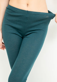 Colanți femei seamless din lână merinos - Vivid Ocean