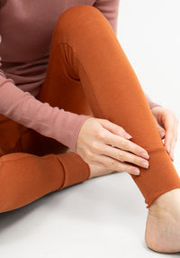 Colanți femei seamless din lână merinos - Vivid Rust