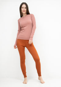 Colanți femei seamless din lână merinos - Vivid Rust