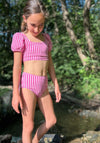 Costum baie protecție UV - Paolita Vichy Fuschia