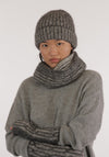 Fular circular femei din alpaca și bumbac Pima - Izia Grey/Anthracite