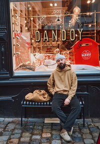 Hanorac fleece unisex din bumbac - Sueter Dull Gold