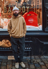 Hanorac fleece unisex din bumbac - Sueter Dull Gold