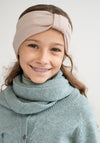Headband seamless dublat din lână merinos - Alba Beige