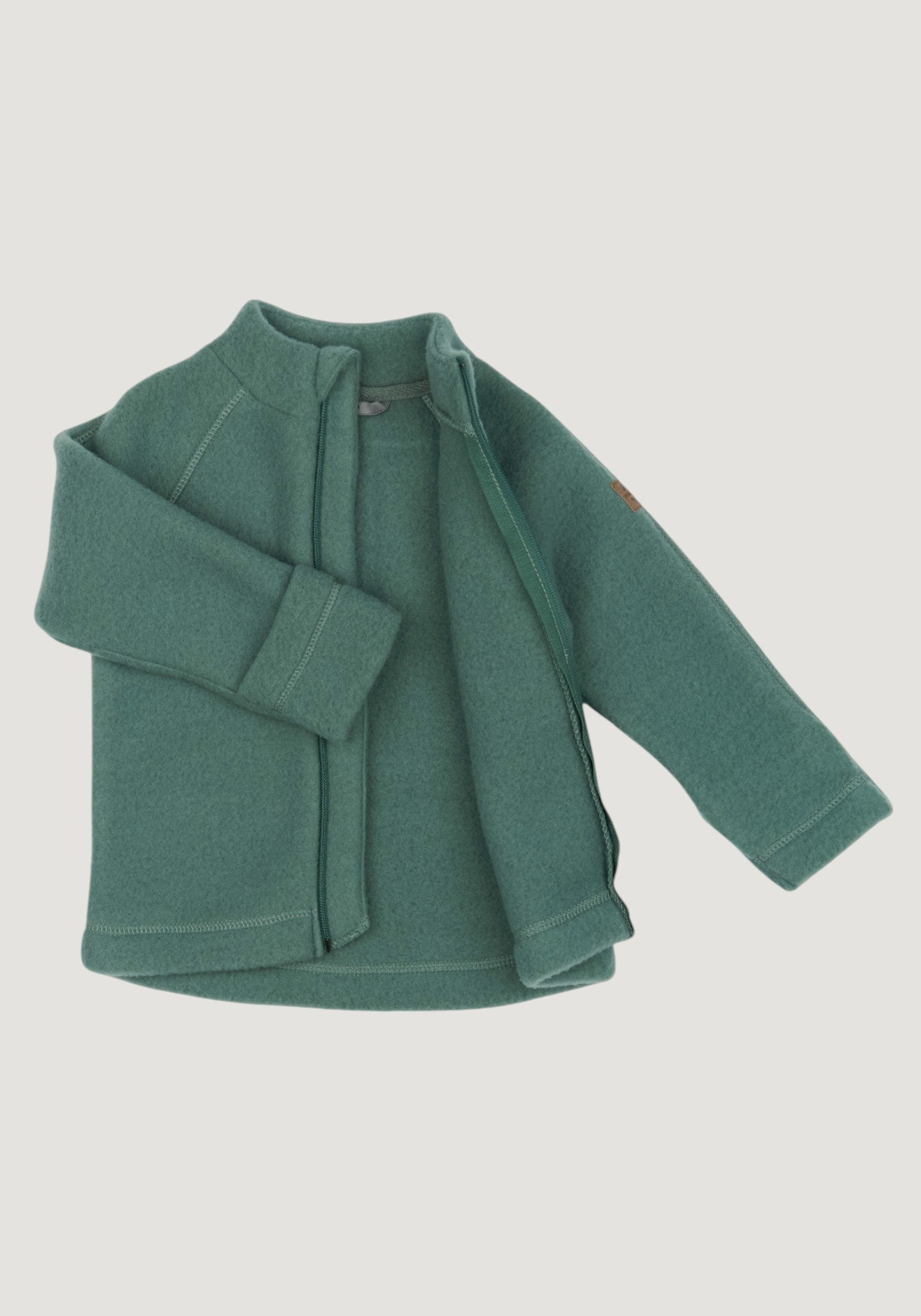 Jachetă fleece cu mănuși din lână merinos - Balsam Green