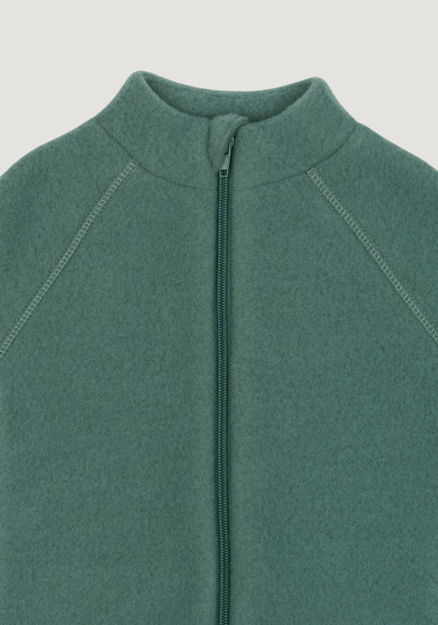 Jachetă fleece cu mănuși din lână merinos - Balsam Green