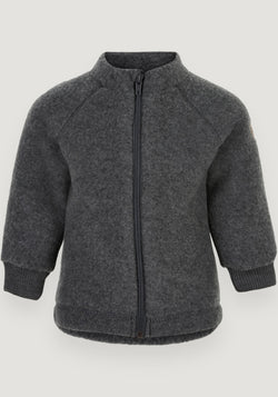 Jachetă fleece din lână merinos - Anthracite Melange Mikk-line HipHip.ro