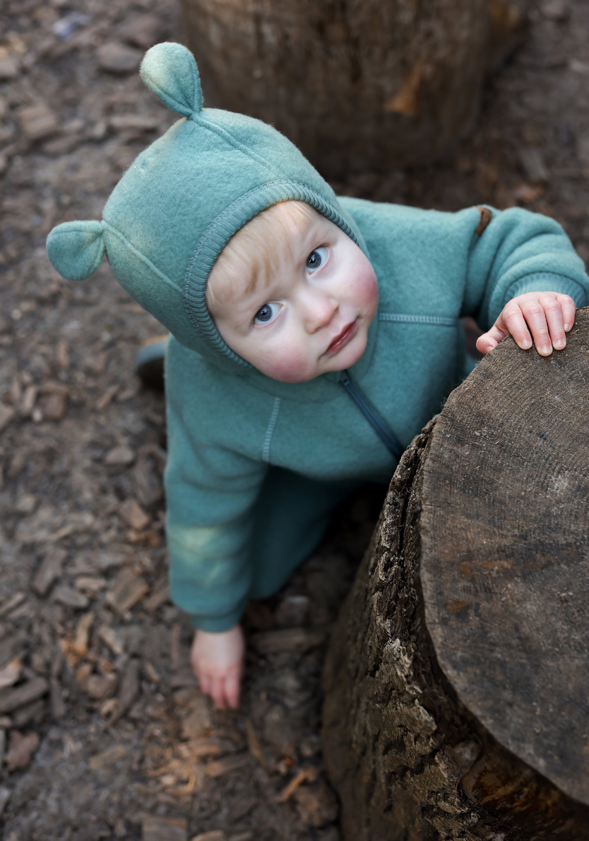 Jachetă fleece din lână merinos - Balsam Green