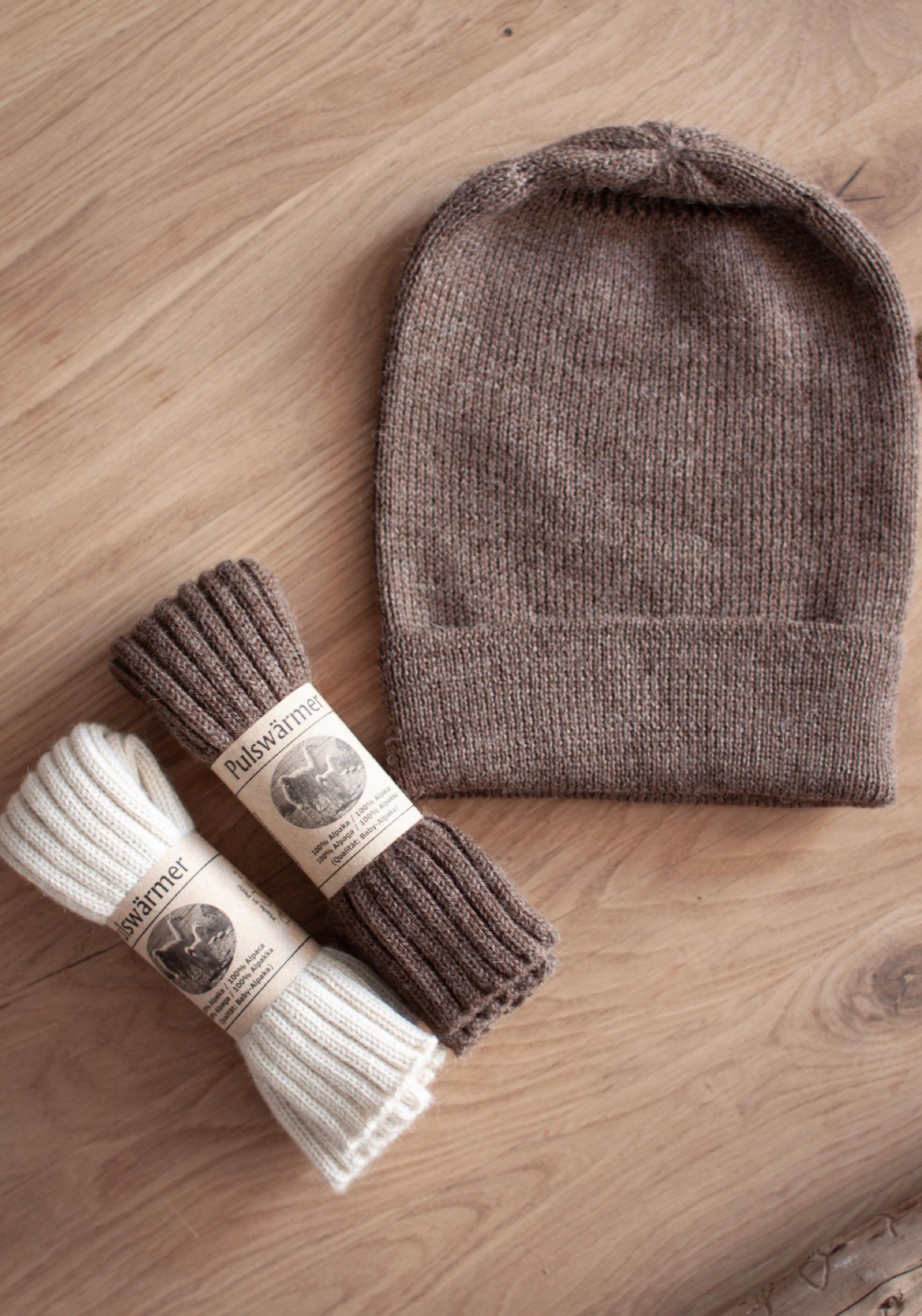 Manșete adulți din baby alpaca - Brown Melange De Colores HipHip.ro