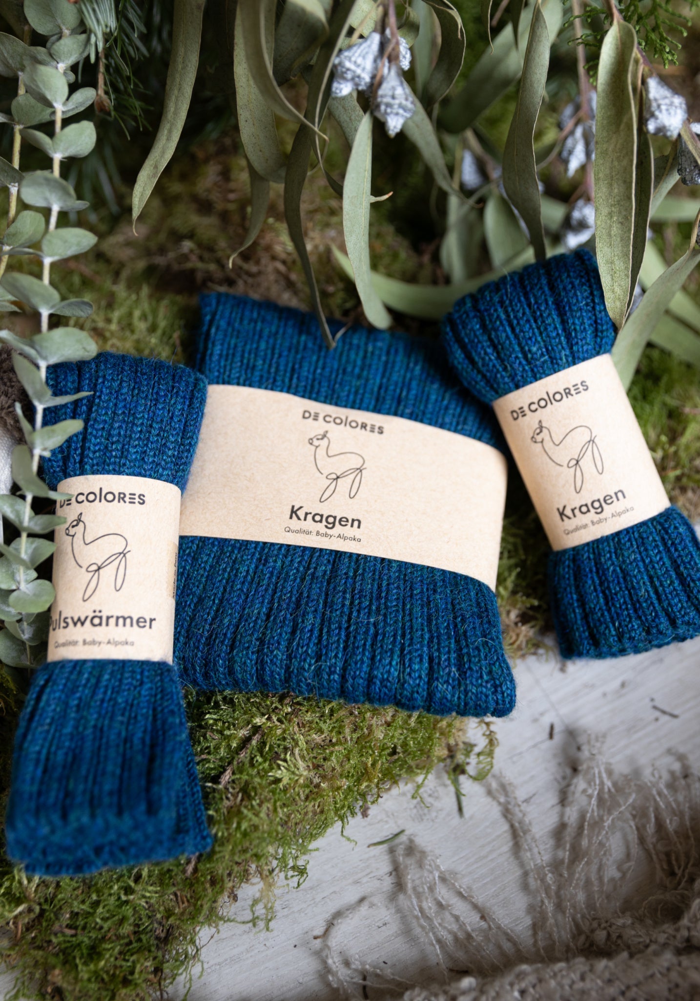 Manșete adulți din baby alpaca - Cobalt Melange De Colores HipHip.ro