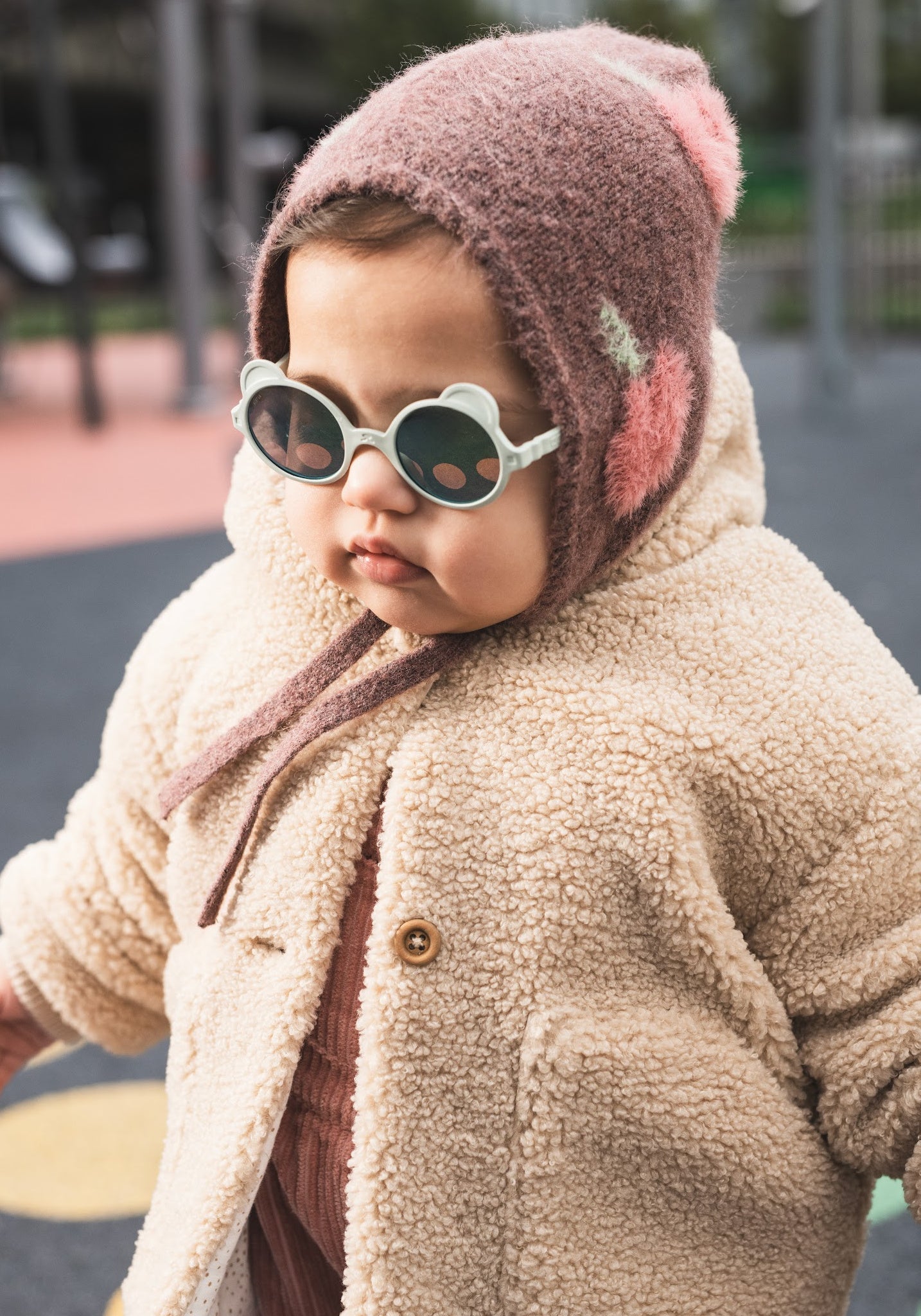 Ochelari de soare Mirror 0-4 ani - Ourson Almond Green Ki ET LA HipHip.ro
