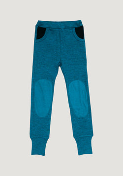Pantaloni baggy din lână merinos - Joggers Seabreeze Teal