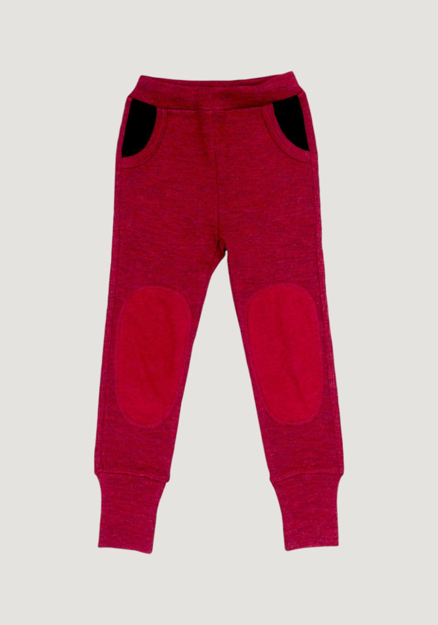 Pantaloni baggy din lână merinos - Joggers Wild Pomegranate