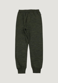 Pantaloni brushed din lână merinos - Moss Green