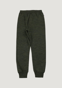 Pantaloni brushed din lână merinos - Moss Green