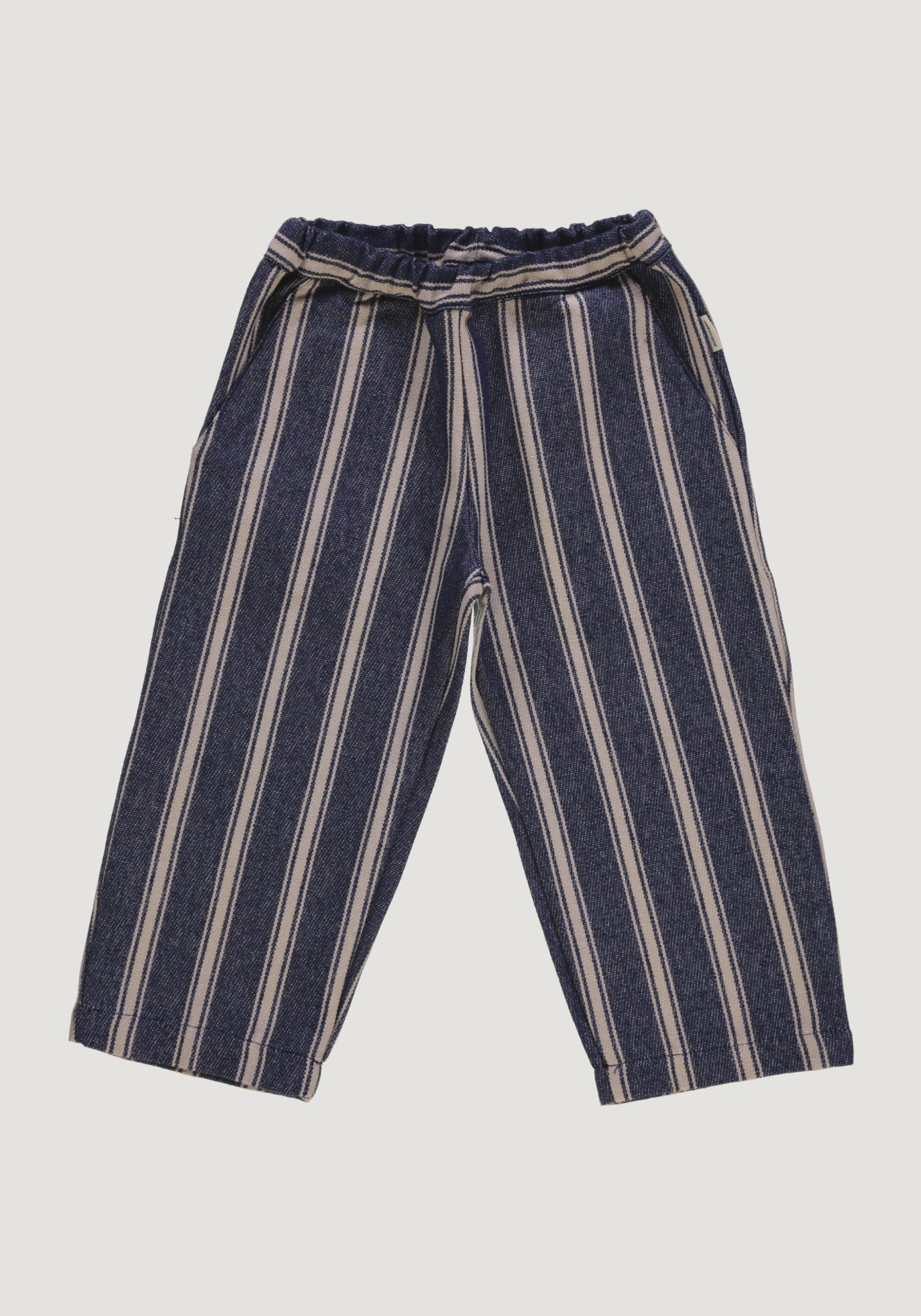 Pantaloni din canvas gros de bumbac - Pomelos Rayures Bleues