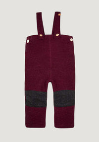 Pantaloni din lână fiartă - Burgundy