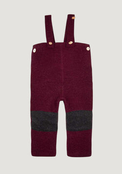 Pantaloni din lână fiartă - Burgundy